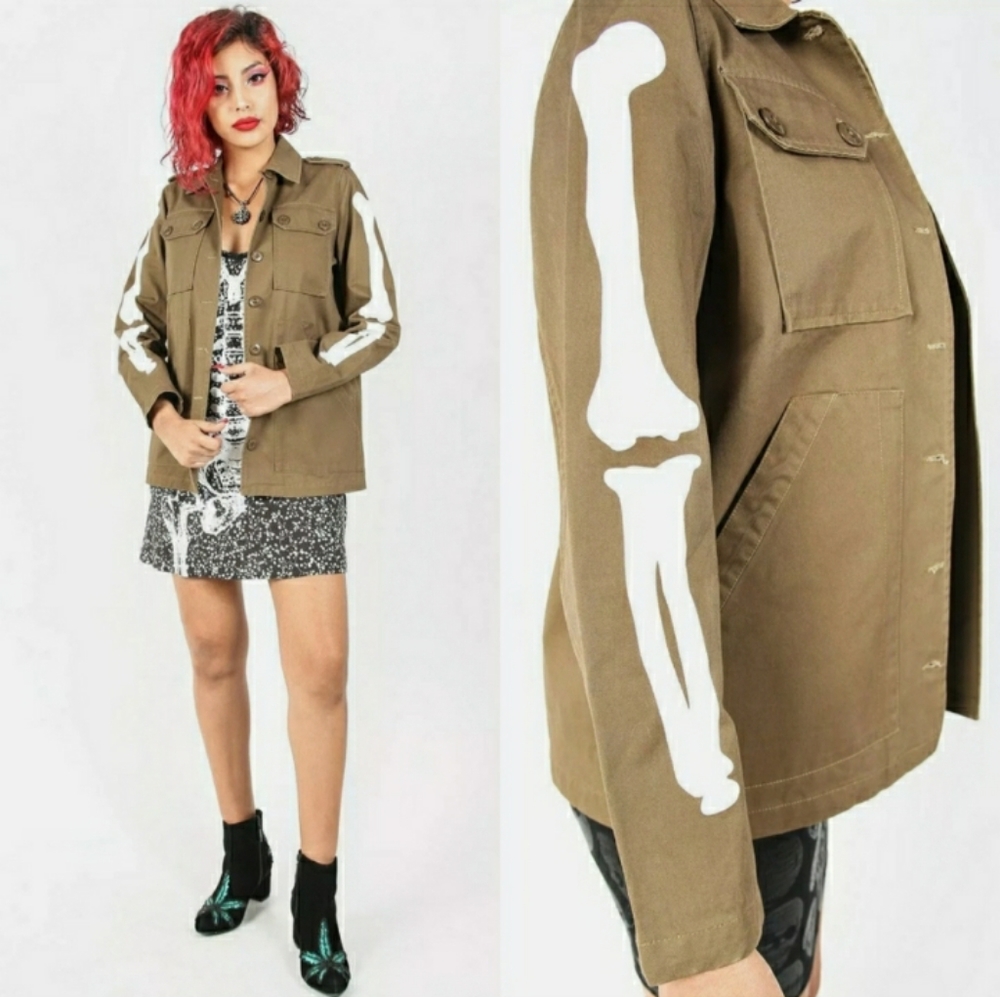 LAST 1! Iron Fist Bone In Military Jacket